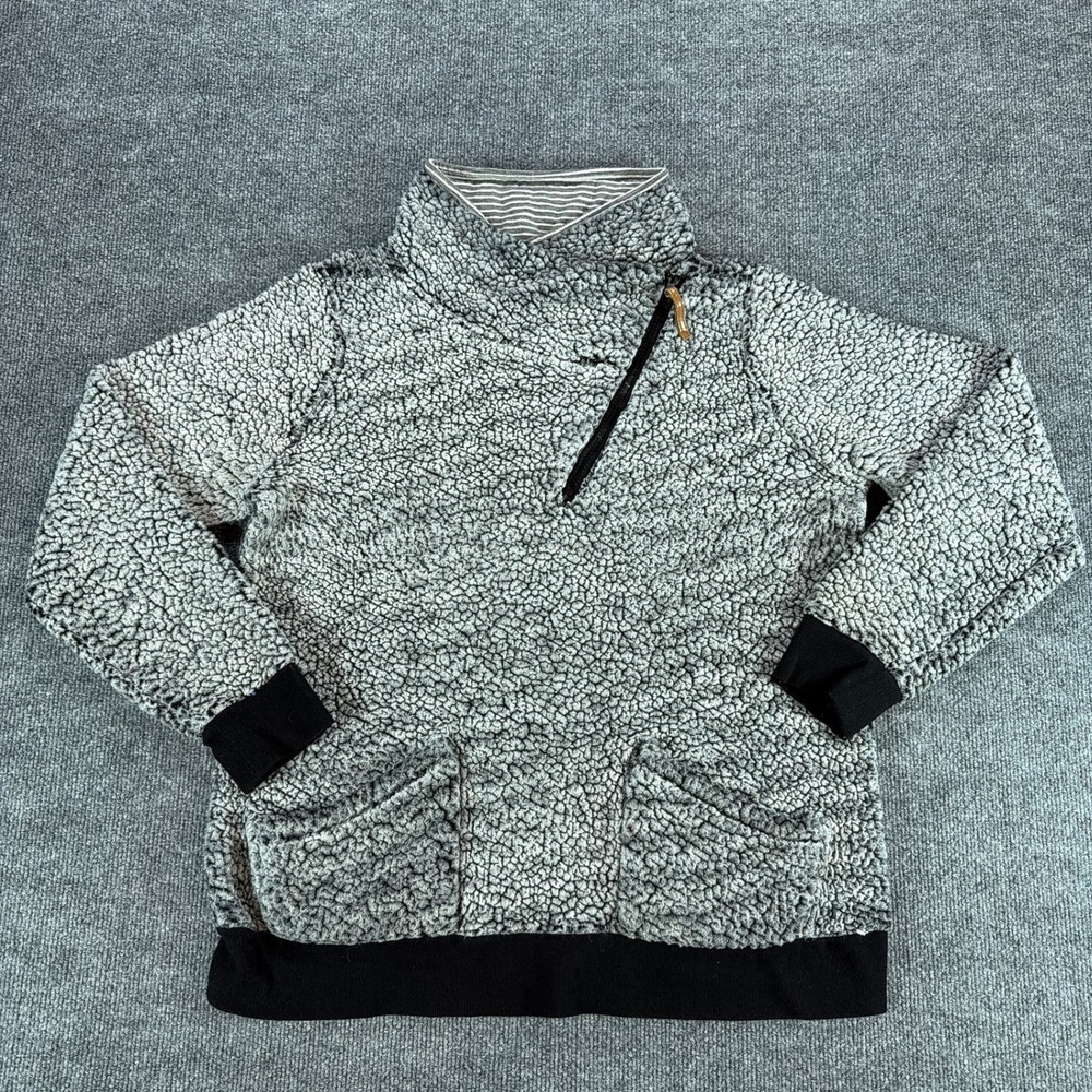 Maurices Womens XL Sherpa Fleece Pulloverā Grey Asymmetrical Quarter Zip Sweater